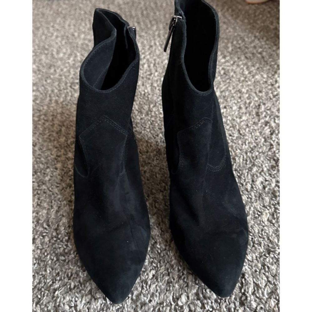 Movinta Black Suede Ankle Boots - Picture 2 of 6